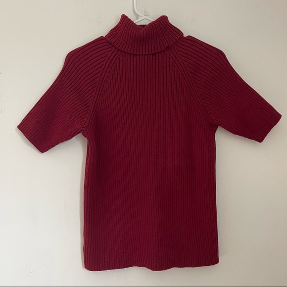 EDDIE BAUER Red Short Sleeved Knot Turtleneck - Picture 6 of 14